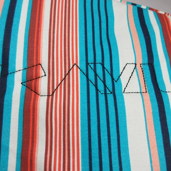 KAVU colorful offwhite striped canvas Banded Rope sling bag 11 x 17  NWT